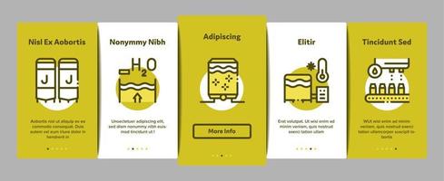 Juice Production Plant Onboarding Elements Icons Set Vector