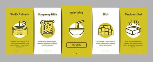 Cheese Dairy Food Onboarding Elements Icons Set Vector
