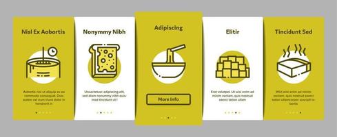 Cheese Dairy Food Onboarding Elements Icons Set Vector