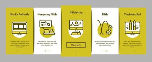 Motion Design Studio Onboarding Elements Icons Set Vector