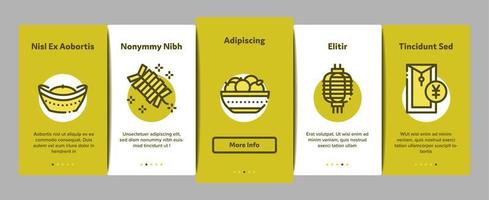 Chinese New Year Feast Onboarding Elements Icons Set Vector