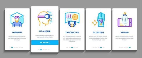 Simulation Equipment Onboarding Elements Icons Set Vector