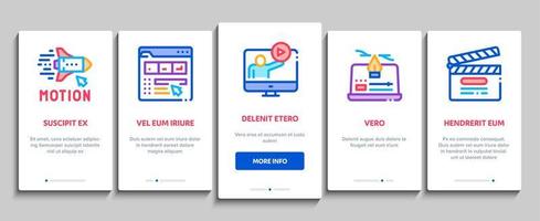 Motion Design Studio Onboarding Elements Icons Set Vector