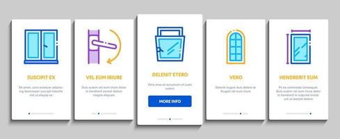 Pvc Window Frames Onboarding Elements Icons Set Vector