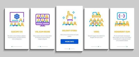 Seminar Conference Onboarding Elements Icons Set Vector