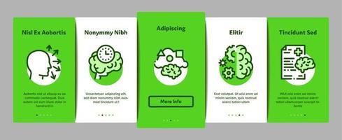 Dementia Brain Disease Onboarding Elements Icons Set Vector