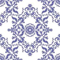 ornamento vintage sin costuras en estilo oriental. patrón de vector vintage clásico. morado y blanco. ornamento transparente para tela, papel pintado, azulejos o embalaje.