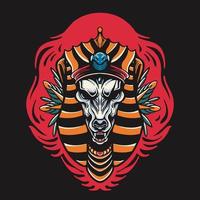 Anubis Head Retro Vector Illustration