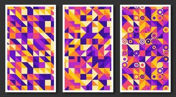 patrones geométricos abstractos clásicos, fondo poligonal de diseño plano, colección de cubiertas coloridas