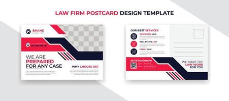 Law Firm postcard Corporate postcard template design vector