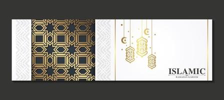 Luxury ramadan kareem card islamic pattern vector