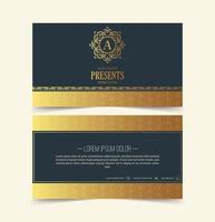Luxury business card and vintage ornament logo vector template