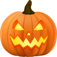 linterna de halloween de calabaza de miedo realista png