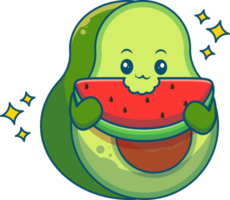 süßer Avocado-Cartoon png