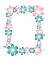 Place for text and a frame of flowers on a white background vector