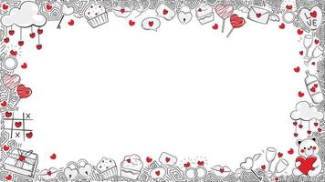 Social Media Post Template for Valentine's Day. Widescreen Picture Frame with copy space in middle. vector