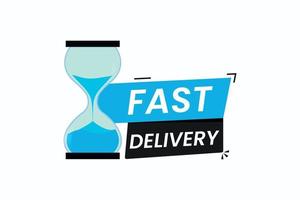 Fast delivery with Hourglass vector icon