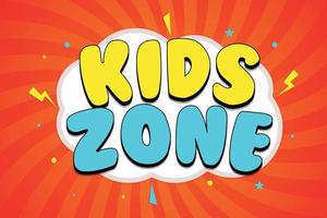 Kids zone cartoon style banner