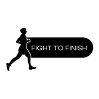 Silhouette vector design of people running to the finish