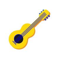 Vector design of a stringed musical instrument named ukulele