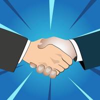two people shakehands in a collaboration for business poster vector