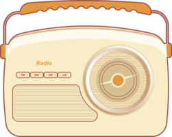 ilustración retro de radio y música png