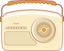 Retro-Illustration von Radio und Musik png