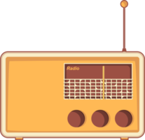 ilustración retro de radio y música png