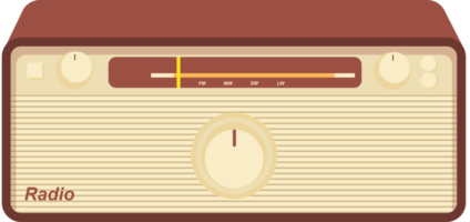 ilustración retro de radio y música