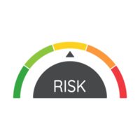 Mileage needle measures the level of business risk. concept of risk management before investing png