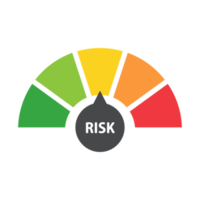 Mileage needle measures the level of business risk. concept of risk management before investing png