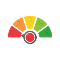 mauvais et bons indicateurs de satisfaction client mauvais pointage de crédit. illustration de la notation des services aux entreprises png