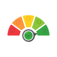 mauvais et bons indicateurs de satisfaction client mauvais pointage de crédit. illustration de la notation des services aux entreprises png