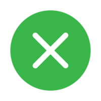 Green cancel icon in round shape png