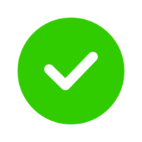 Green check mark icon in round shape design png