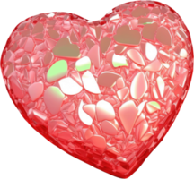 Sparkling and glitter 3d heart illustration png