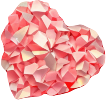 Sparkling and glitter 3d heart illustration png