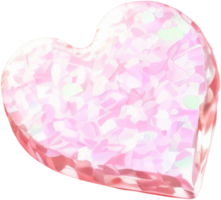 Sparkling and glitter 3d heart illustration png
