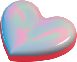 ilustración de corazón 3d brillante y brillante png