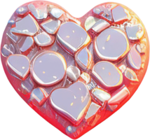 Sparkling and glitter 3d heart illustration png