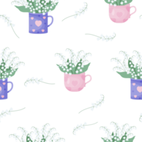 modèle sans couture. fleurs mai muguet png