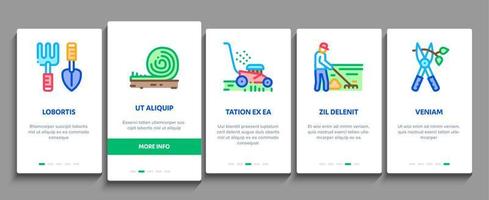 Gardener Instrument Onboarding Elements Icons Set Vector