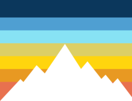 flat sunset mountain simple geometry designs templates png