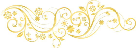 golden flower decorations designs templates png