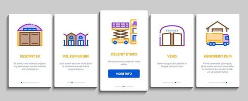 Warehouse And Storage Onboarding Elements Icons Set Vector