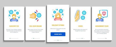 Immunity Onboarding Elements Icons Set Vector