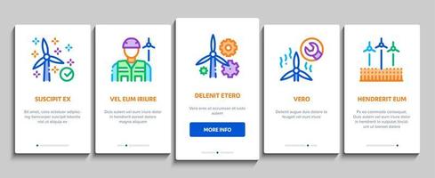 Wind Energy Technicians Onboarding Elements Icons Set Vector