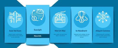 Crowdfunding Business Onboarding Elements Icons Set Vector