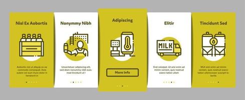 Milk Factory Product Onboarding Elements Icons Set Vector