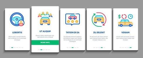 Car Sharing Business Onboarding Elements Icons Set Vector